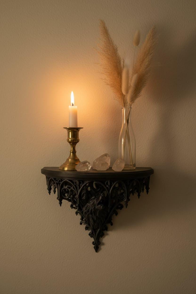 Raft gotic de perete cu lup – decor fantasy întunecat