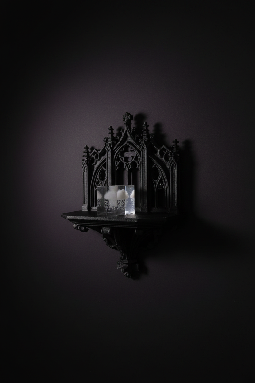 Raft de Perete Gotic Negru Design Victorian