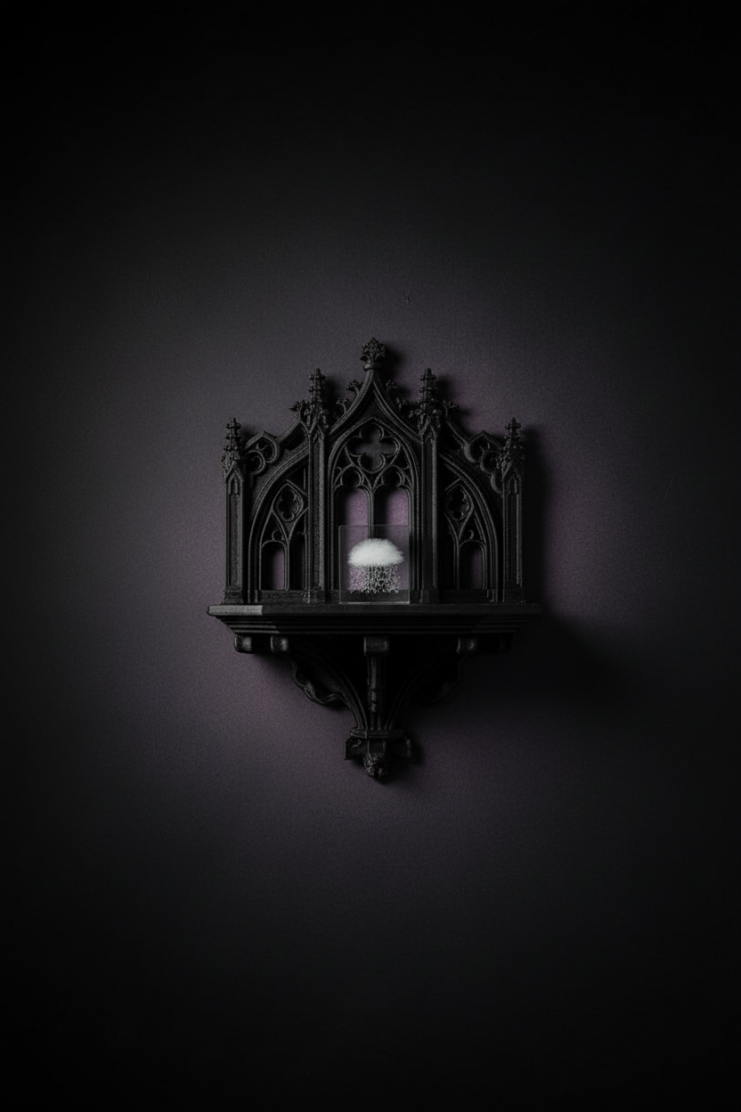 Raft de Perete Gotic Negru Design Victorian