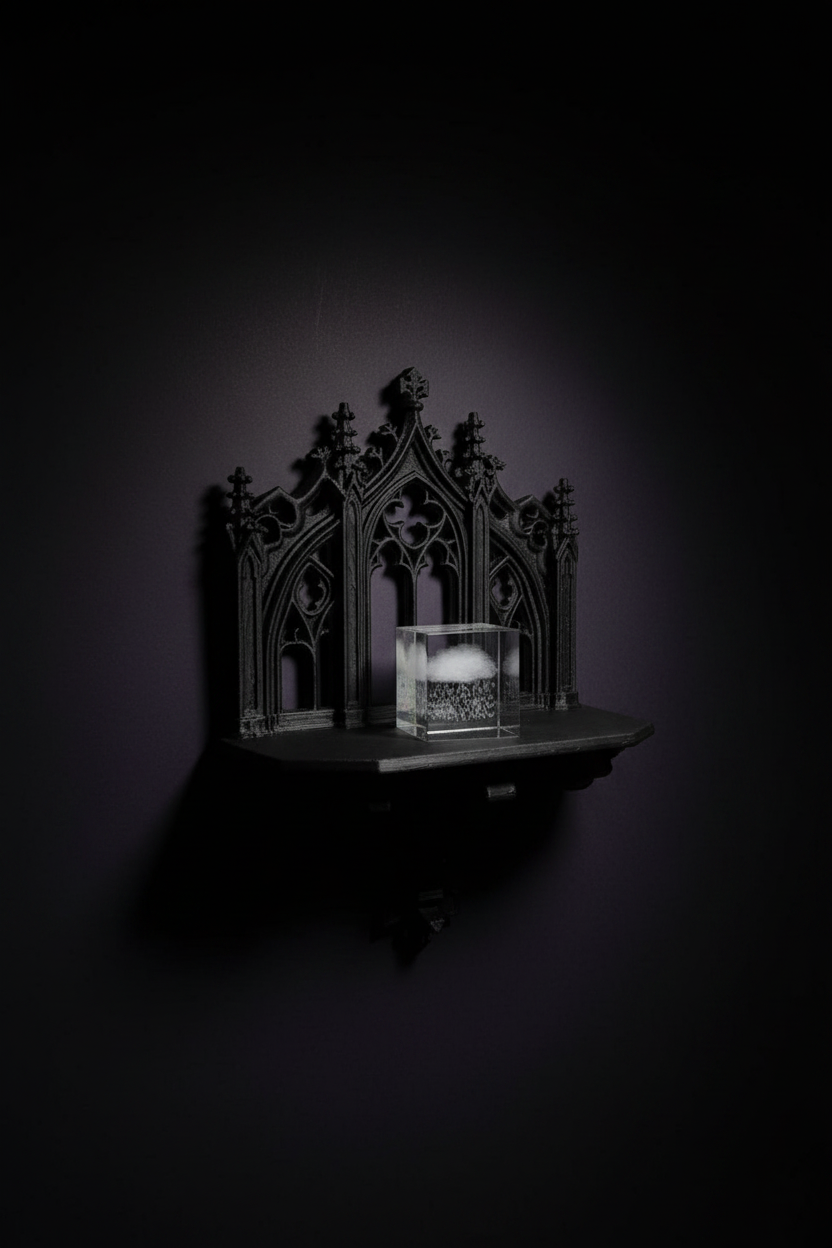 Raft de Perete Gotic Negru Design Victorian
