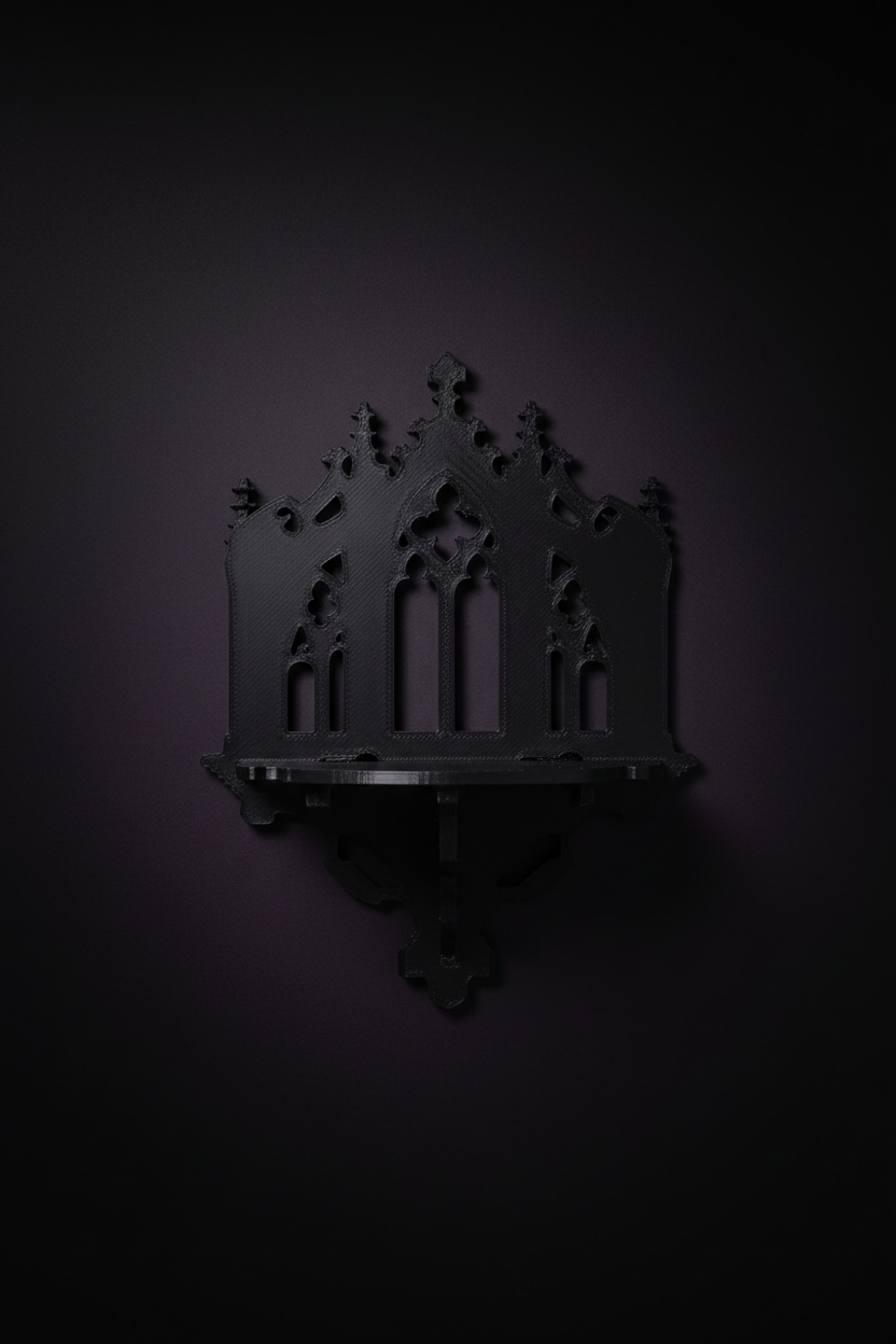 Raft de Perete Gotic Negru Design Victorian